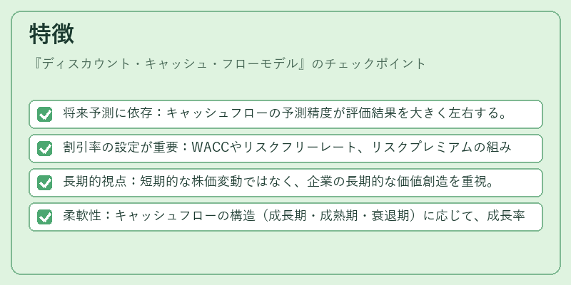 特徴（ディスカウント・キャッシュ・フローモデル）の図解