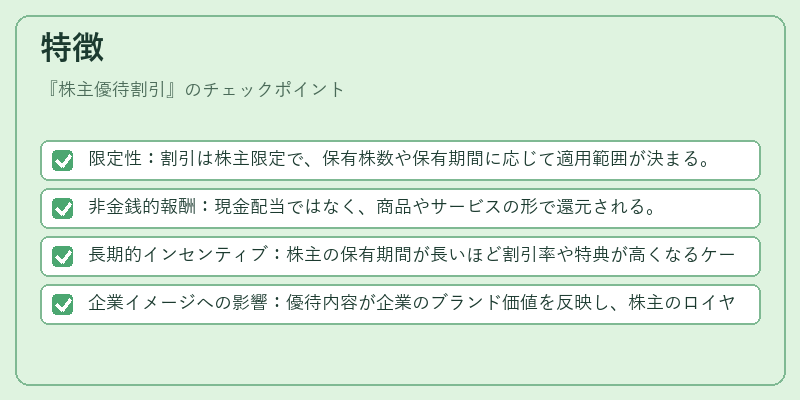 特徴(株主優待割引)の図解