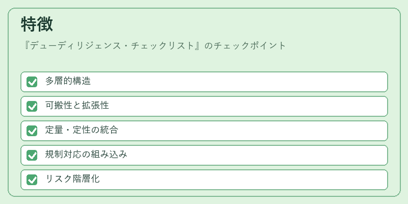 特徴(デューディリジェンス・チェックリスト)の図解