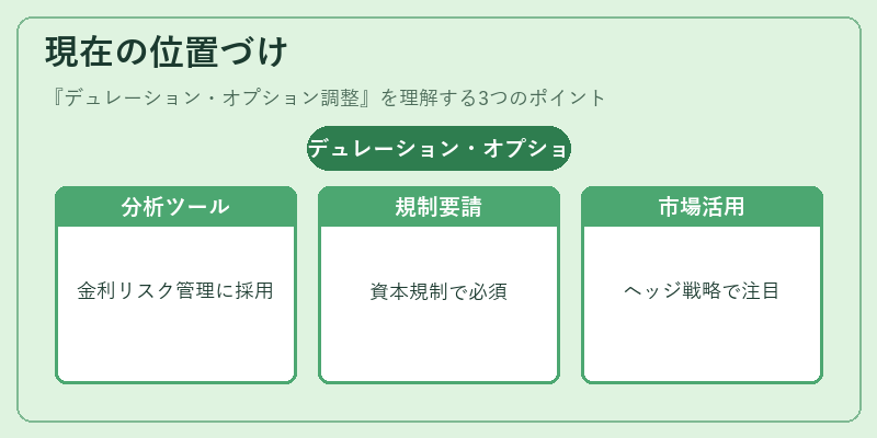 現在の位置づけ（デュレーション・オプション調整）の図解