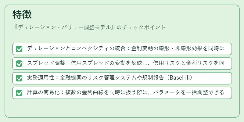 特徴（デュレーション・バリュー調整モデル）の図解