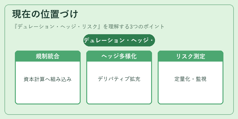 現在の位置づけ（デュレーション・ヘッジ・リスク）の図解
