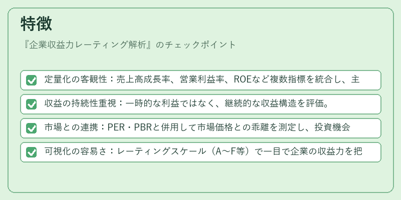 特徴（企業収益力レーティング解析）の図解