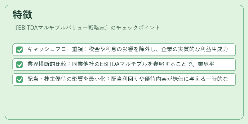 特徴（EBITDAマルチプルバリュー戦略家）の図解