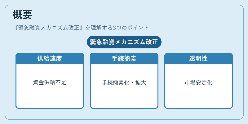 概要（緊急融資メカニズム改正）の図解