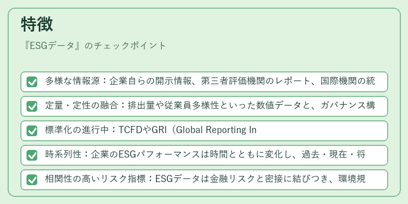 特徴（ESGデータ）の図解