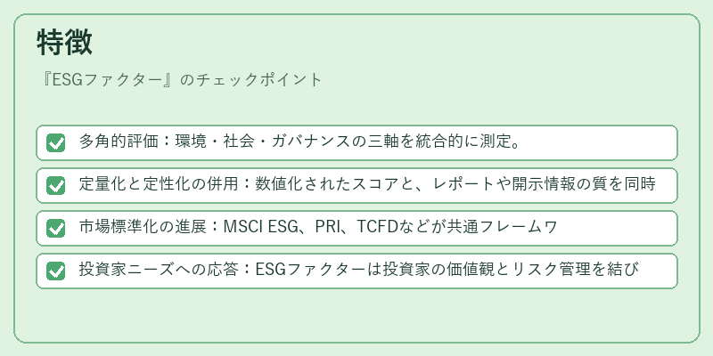特徴（ESGファクター）の図解