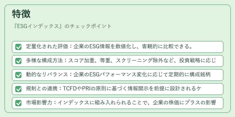 特徴（ESGインデックス）の図解