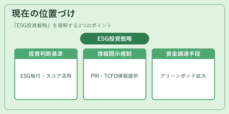 現在の位置づけ（ESG投資戦略）の図解