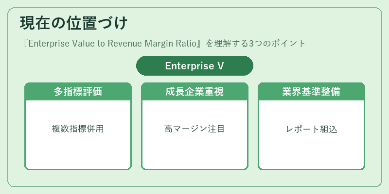 現在の位置づけ（Enterprise Value to Revenue Margin Ratio）の図解