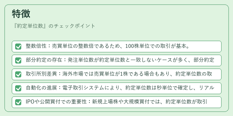 特徴（約定単位数）の図解