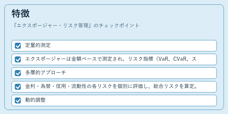 特徴（エクスポージャー・リスク管理）の図解