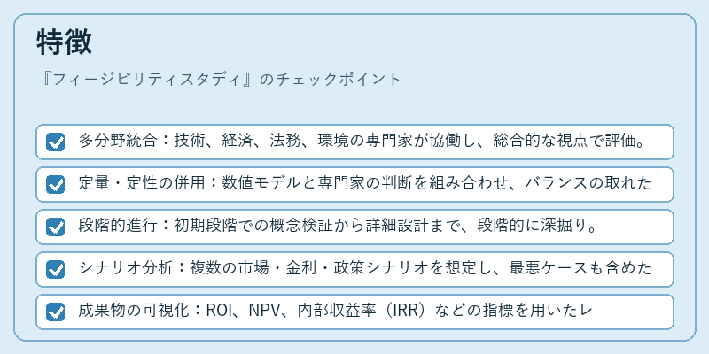 特徴（フィージビリティスタディ）の図解