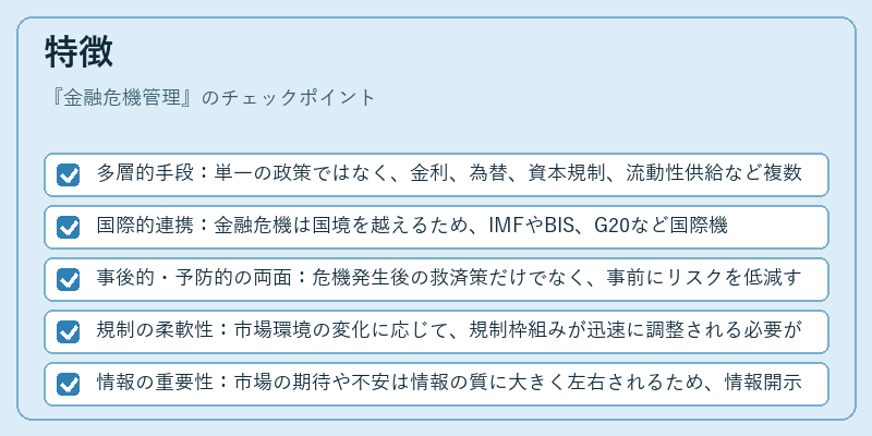 特徴（金融危機管理）の図解
