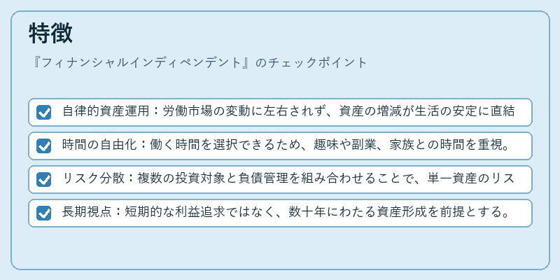 特徴（フィナンシャルインディペンデント）の図解
