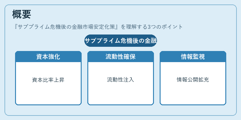 概要（サブプライム危機後の金融市場安定化策）の図解