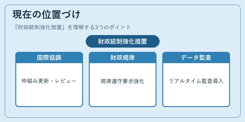現在の位置づけ（財政統制強化措置）の図解