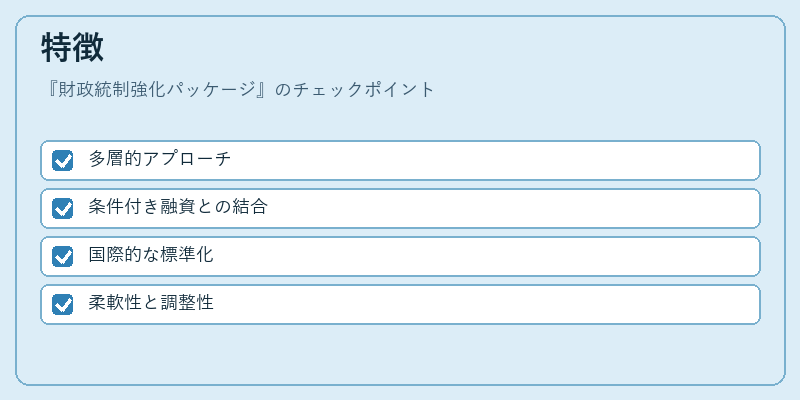 特徴（財政統制強化パッケージ）の図解