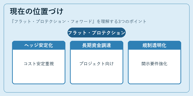 現在の位置づけ（フラット・プロテクション・フォワード）の図解