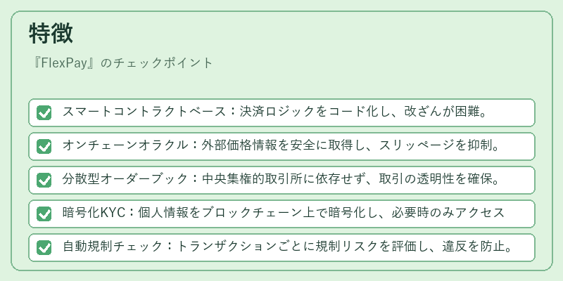 特徴（FlexPay）の図解