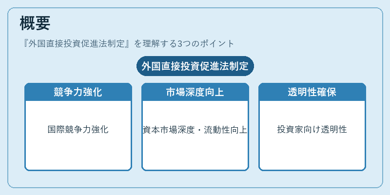 概要（外国直接投資促進法制定）の図解