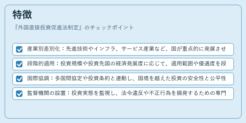 特徴（外国直接投資促進法制定）の図解