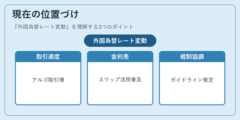 現在の位置づけ（外国為替レート変動）の図解