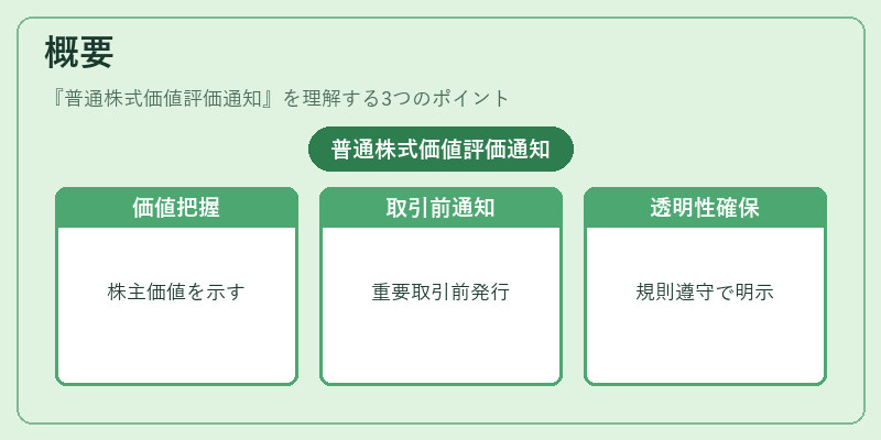 概要（普通株式価値評価通知）の図解