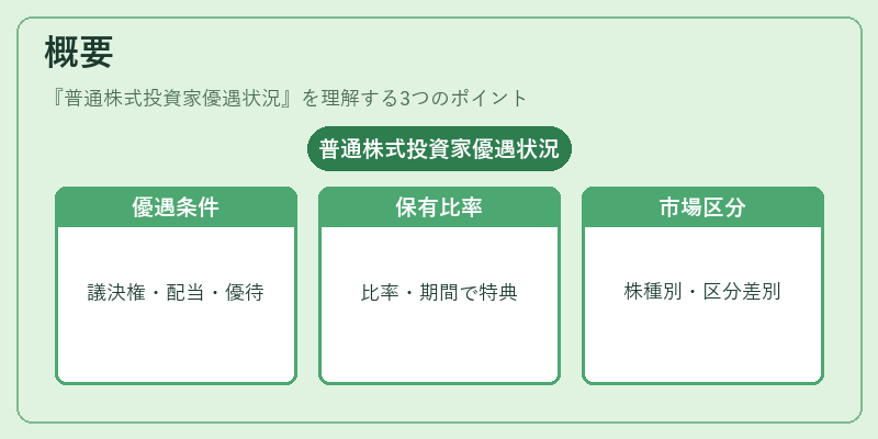 概要（普通株式投資家優遇状況）の図解