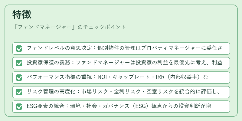 特徴（ファンドマネージャー）の図解