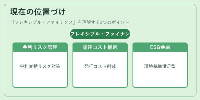 現在の位置づけ(フレキシブル・ファイナンス)の図解