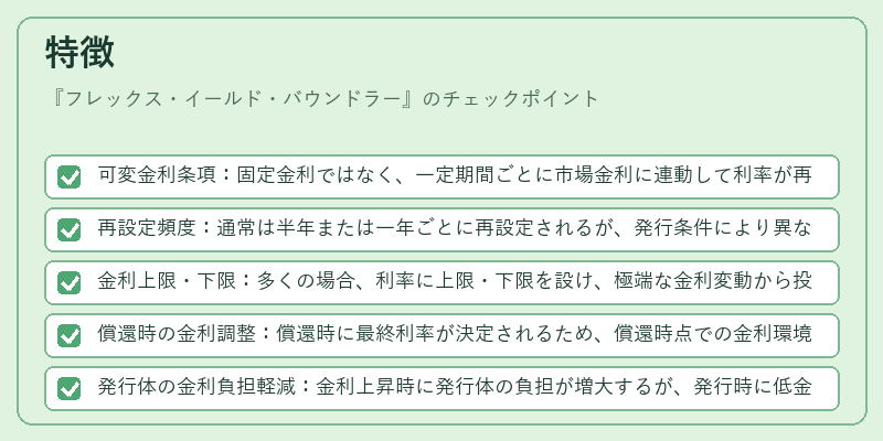 特徴（フレックス・イールド・バウンドラー）の図解