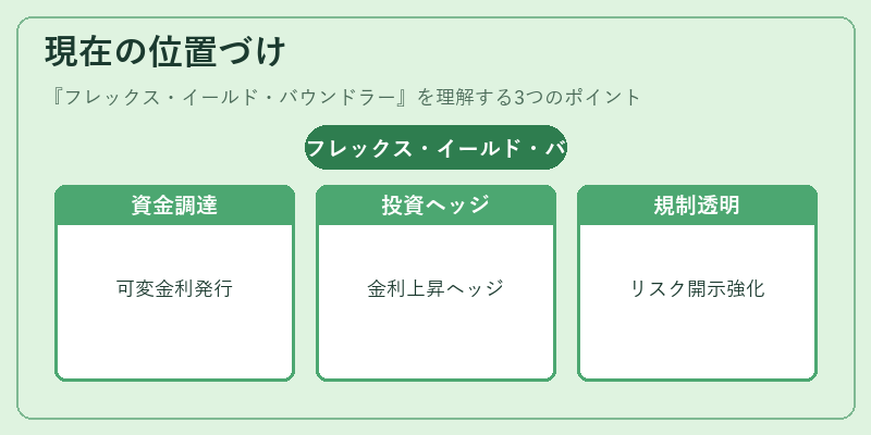 現在の位置づけ（フレックス・イールド・バウンドラー）の図解