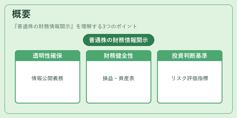 概要(普通株の財務情報開示)の図解