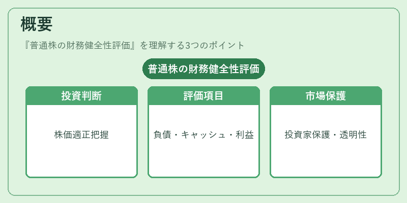 概要（普通株の財務健全性評価）の図解