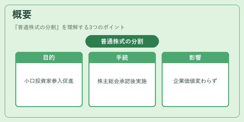 概要(普通株式の分割)の図解