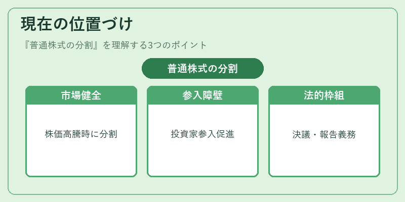 現在の位置づけ(普通株式の分割)の図解
