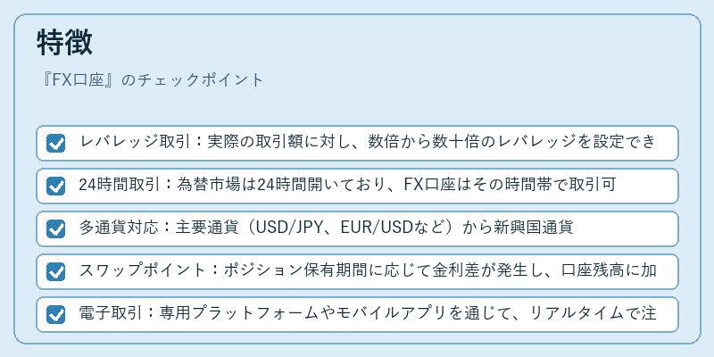 特徴（FX口座）の図解