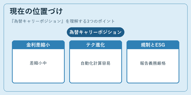 現在の位置づけ（為替キャリーポジション）の図解