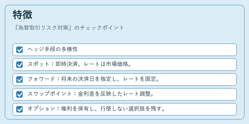 特徴（為替取引リスク対策）の図解