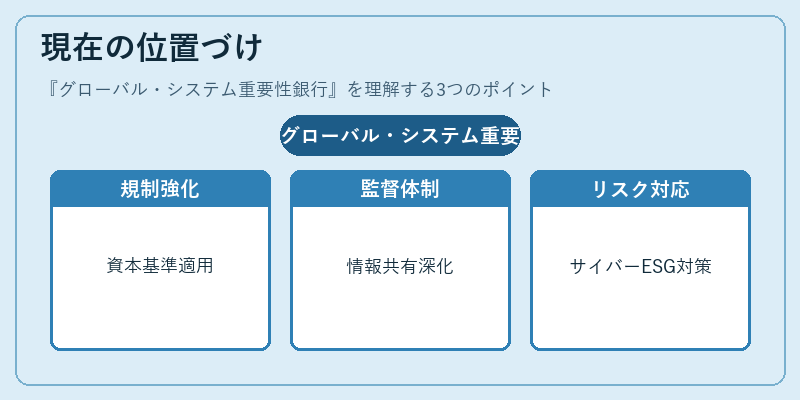 現在の位置づけ（グローバル・システム重要性銀行）の図解