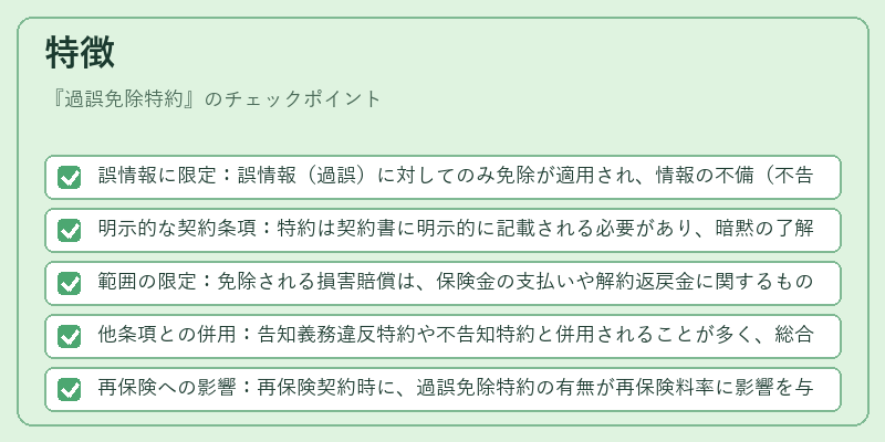 特徴（過誤免除特約）の図解