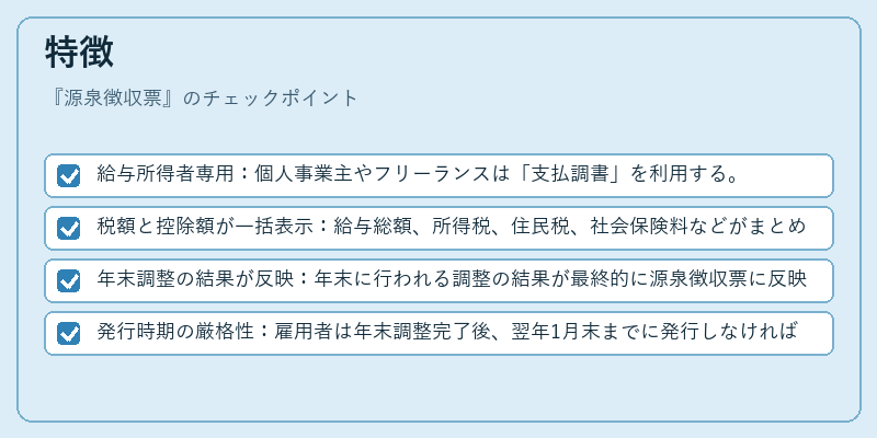 特徴（源泉徴収票）の図解