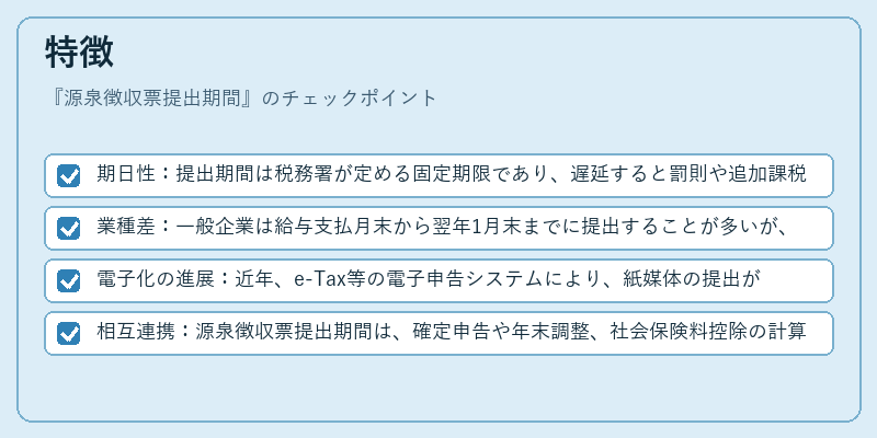 特徴(源泉徴収票提出期間)の図解