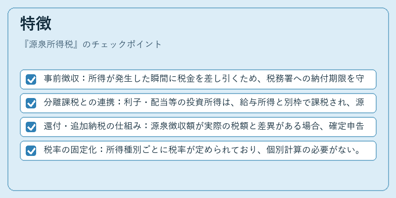 特徴（源泉所得税）の図解