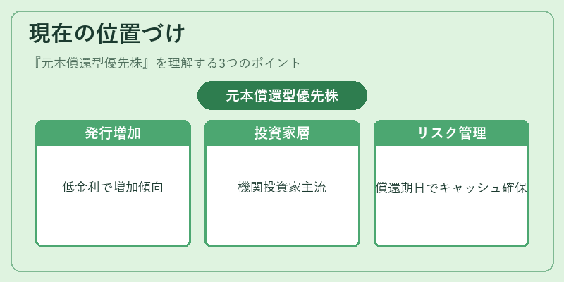 現在の位置づけ（元本償還型優先株）の図解