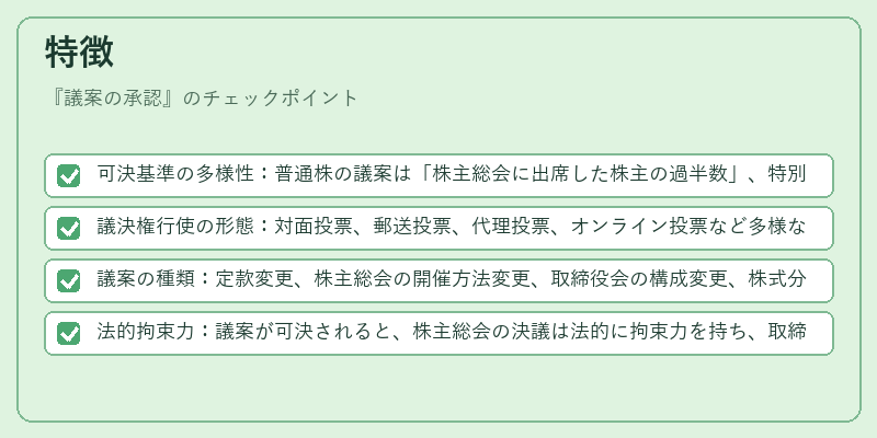 特徴(議案の承認)の図解