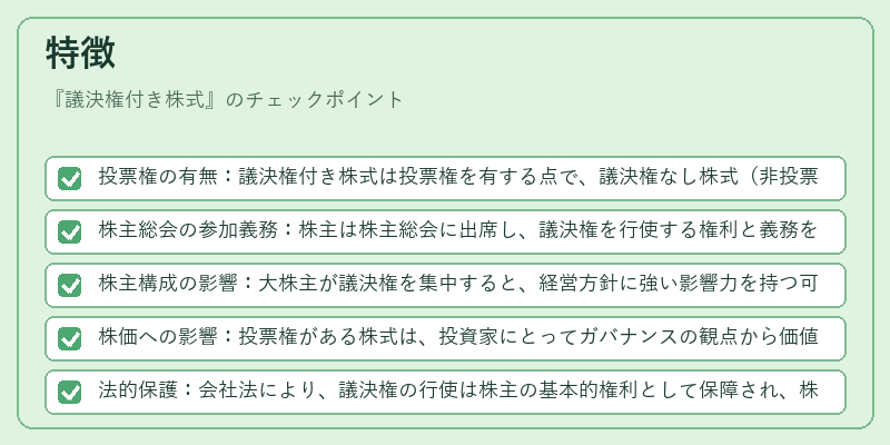 特徴(議決権付き株式)の図解