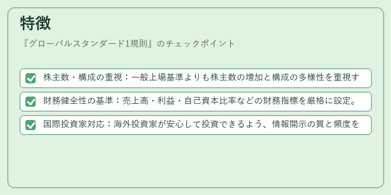 特徴(グローバルスタンダード1規則)の図解