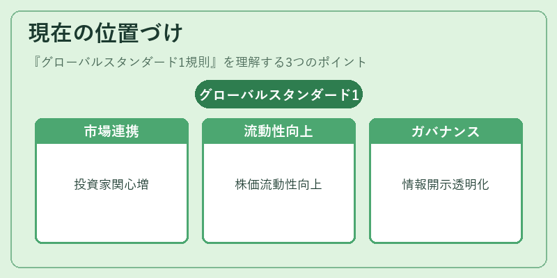 現在の位置づけ(グローバルスタンダード1規則)の図解